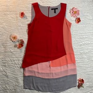 Womens BCBGMAXARIA Large Coral Colorblock dress